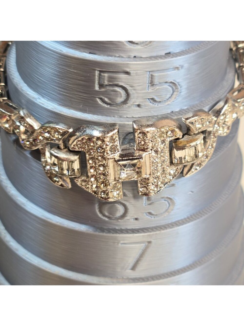 Vintage Dorson's Sterling Silver Rhinestone Bracelet 1930s Art Deco Jewelry READ - Picture 11 of 16